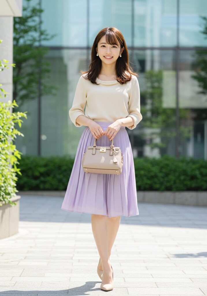 小物やヘアメイクもトータルで整える