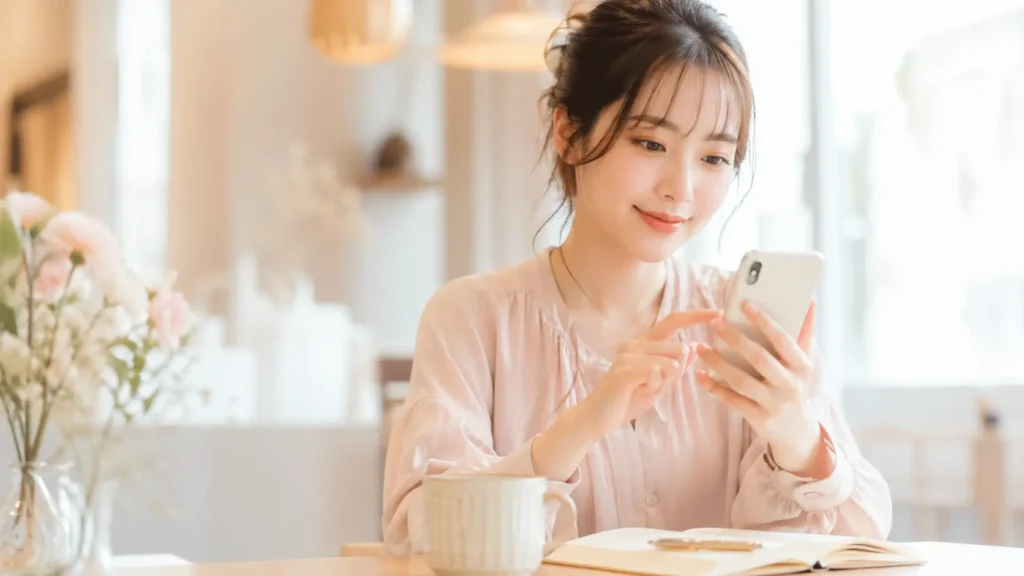 笑顔の女性