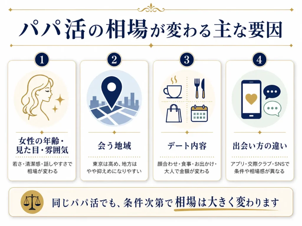 パパ活の相場が変わる5つの要因