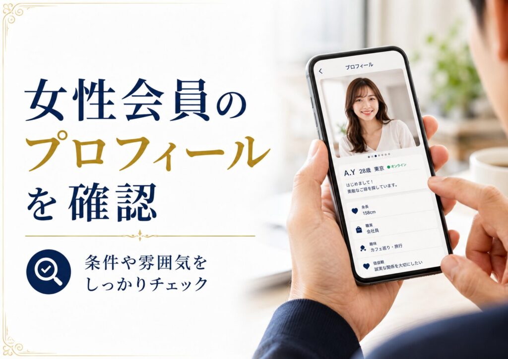 女性会員のプロフィールを確認