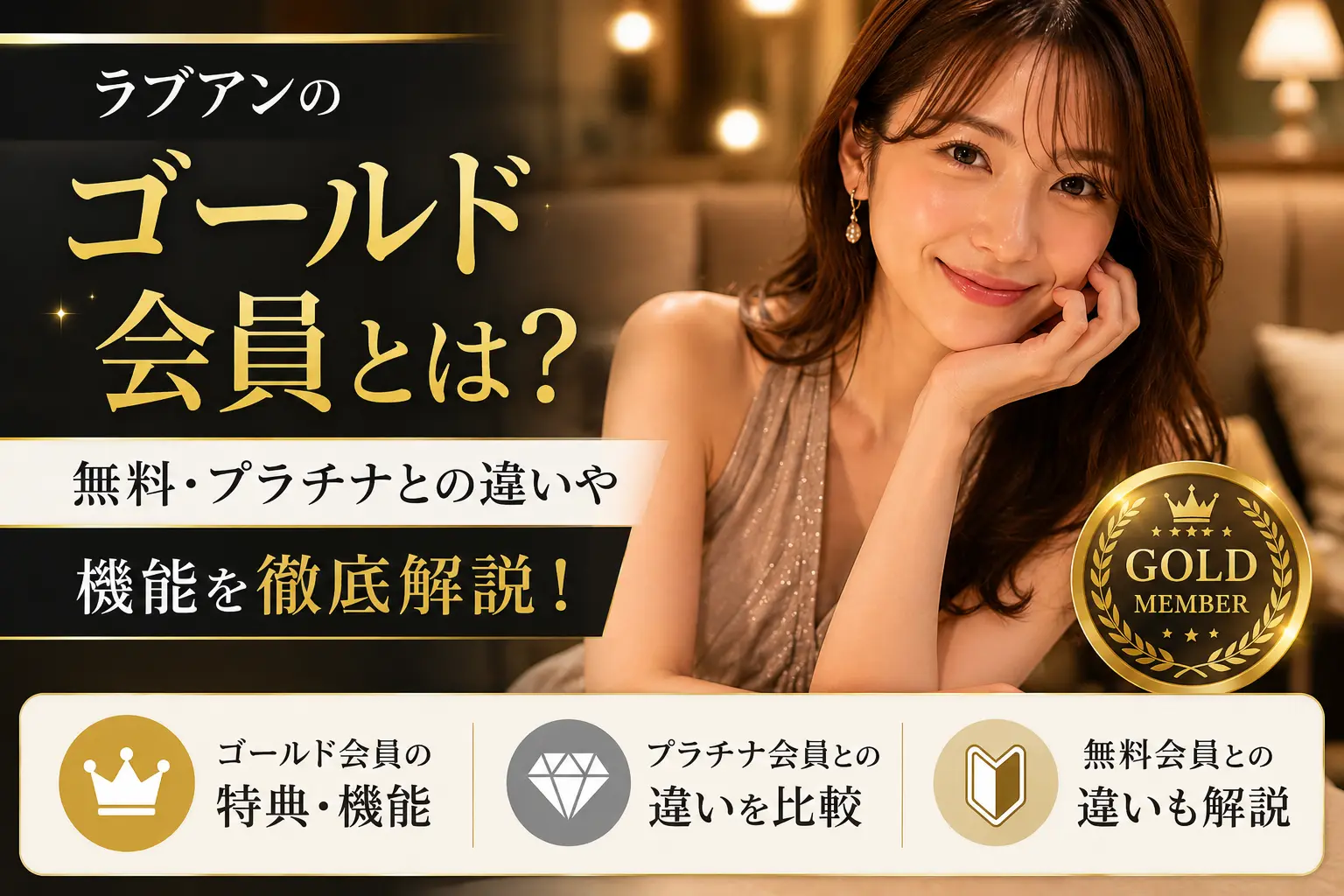 ラブアンのゴールド会員とは？無料・プラチナとの違いや機能を解説